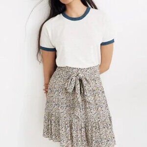 Madewell ditsy floral mini skirt with tie